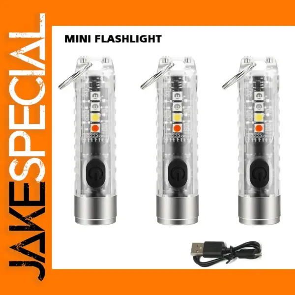 Mini Keychain Flashlight Type-C IP66 Waterproof