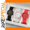 3PC Women Silicone Quartz Watch Set V248