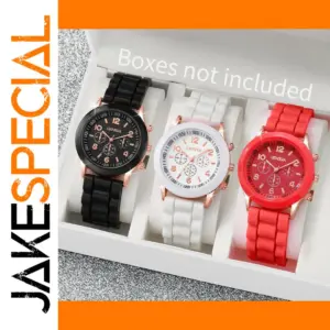 3PC Women Silicone Quartz Watch Set V248