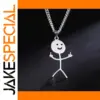 Middle Finger Stickman Pendant Necklace