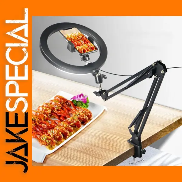 Smartphone and DSLR Photography Tripod with Ring Light