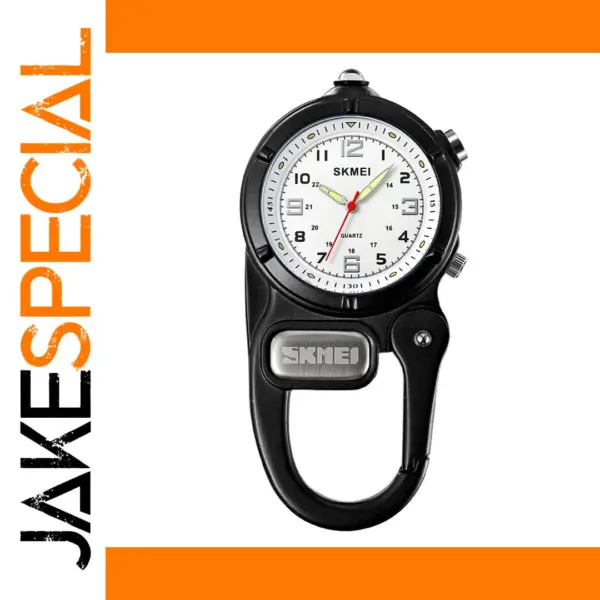 Outdoor Quartz Pocket Watch with LED Flashlight