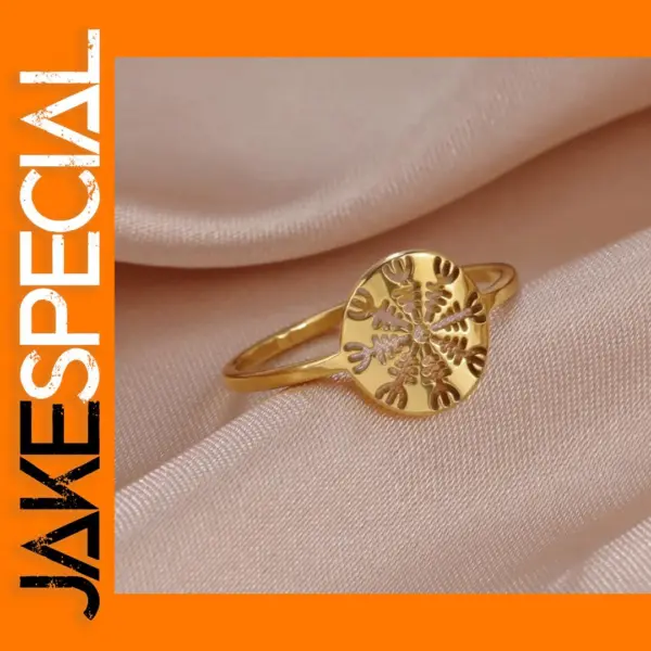 Nordic Compass Helm of Awe Ring for Women