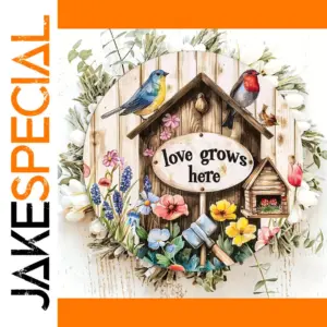 Rustic Wooden Love Grows Here Sign
