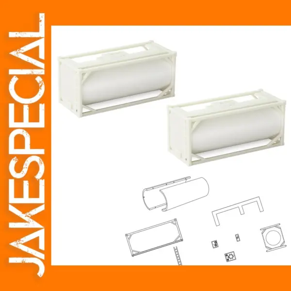 2 HO Scale 20ft Disassembled Tank Containers
