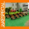 10pcs Model Train Park Bench Chairs Set