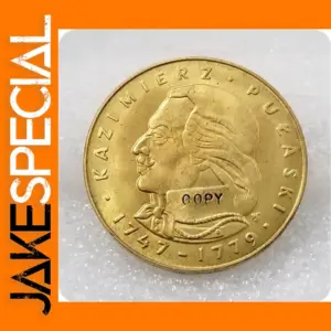 Kazimierz Pulaski Gold Coin Replica