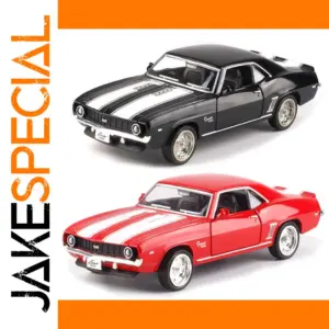 1:36 Vintage Matte Black Camaro SS Model