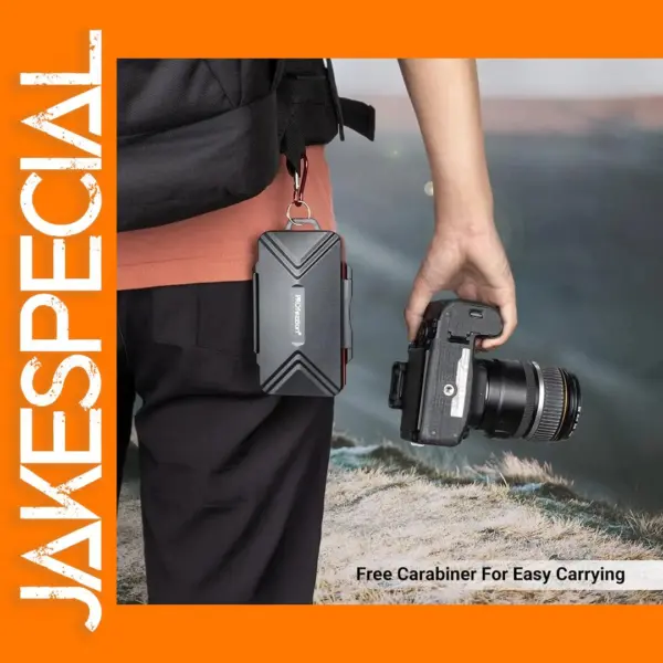 36-Slot Waterproof Memory Card Case Black/Red