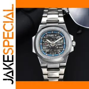 Stainless Steel Luxury Skeleton Watch for Men