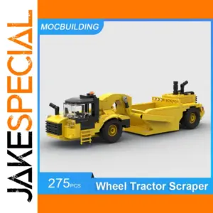 MOC 275PCS Wheel Tractor Scraper Building Set