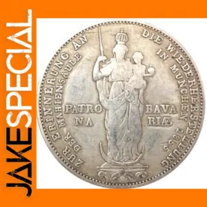 Bavarian 2 Gulden Silver Plated Copy Coin
