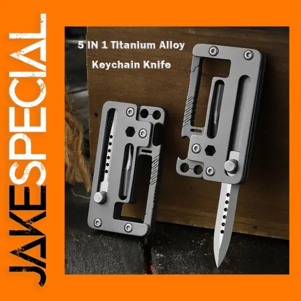 Multifunctional 5 IN 1 Titanium Keychain Knife