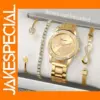4PCS Women's Quartz Watch and Bracelet Set