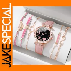 6PCS Women's Quartz Watch & Bracelet Set
