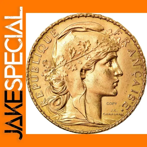 1910 Gold Marianne Rooster Replica Coin