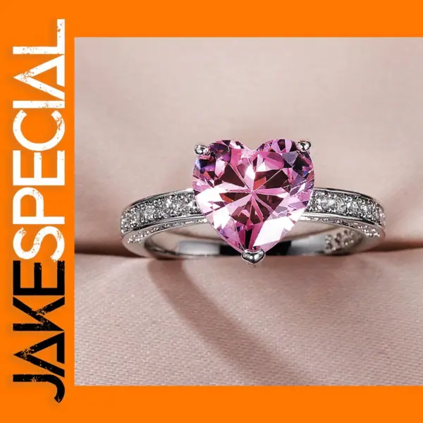 Trendy Heart Engagement Ring for Women