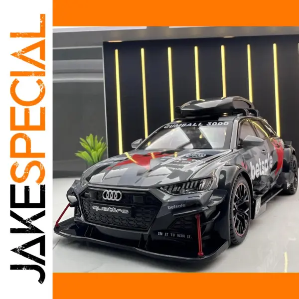 1/24 Audi RS6 Diecast Car with Lights and Sound