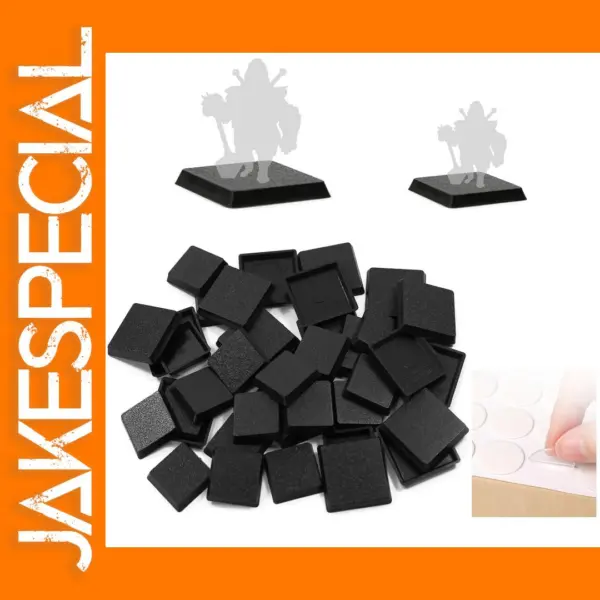 80pcs Black Square Model Bases for Wargames