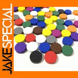50 Wooden Game Tokens 15mm in 11 Colors