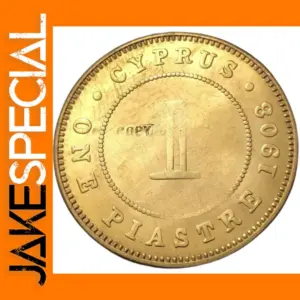 1908 Cyprus Bronze Copy Coin One Piastre