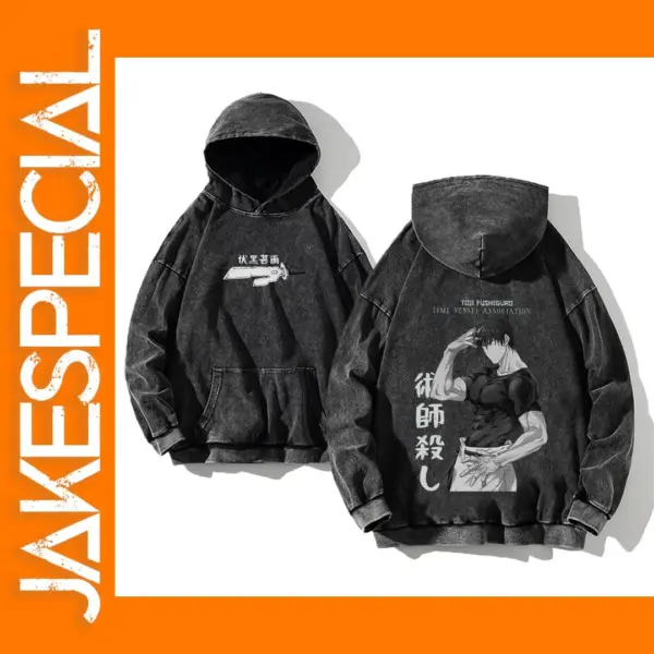 Satoru Gojo Vintage Print Oversized Hoodie