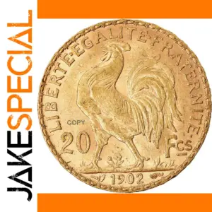 1902 Gold 20 Francs Rooster Replica Coin