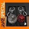 Trendy Wolf Head Keychain with Leather Rope