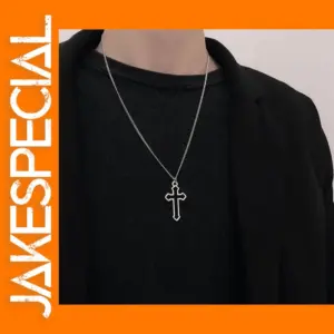 Punk Cross Pendant Necklace for Men and Women