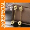 Stainless Steel Leaf Tassel Drop Earrings