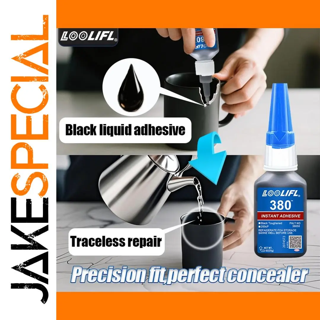 LOOLIFL 380 Black Super Strong Adhesive for Plastic and Metal 1 LOOLIFL 380 Black Super Strong Adhesive for Plastic and Metal
