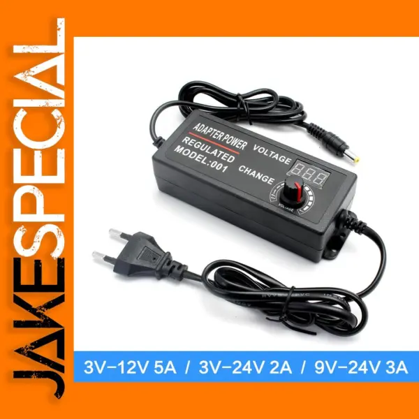 Adjustable 220V to 12V AC/DC Power Adapter for LED