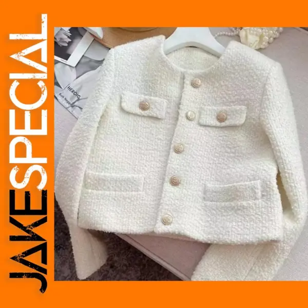 Korean Chic Tweed Jacket for Women