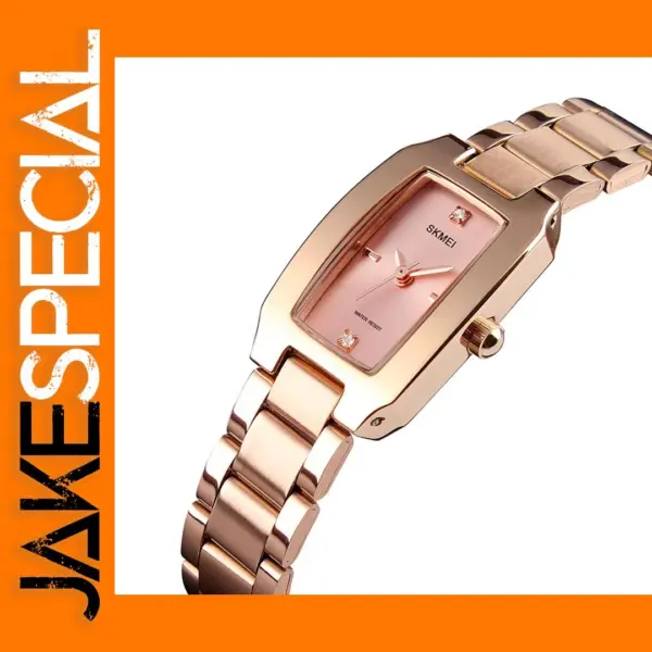 Silver Rhinestone Waterproof Quartz Watch