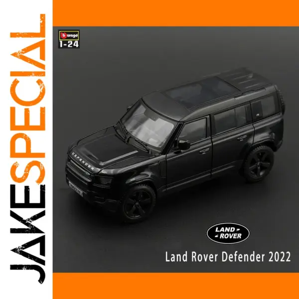 Bburago 1:24 Black Land Rover Defender Model