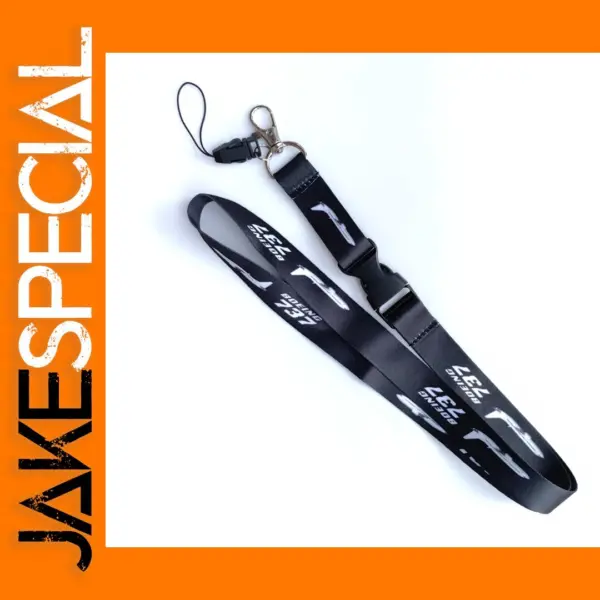 Boeing 737 Black Lanyard with Clasp