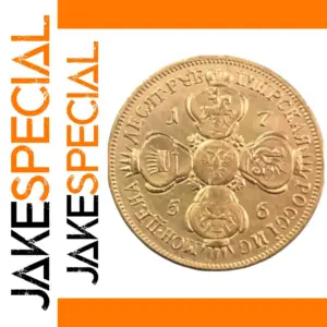 1756 Russia Empire 5 Rubles Gold Copy Coin