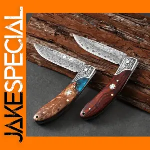Portable Damascus Steel Folding Camping Knife