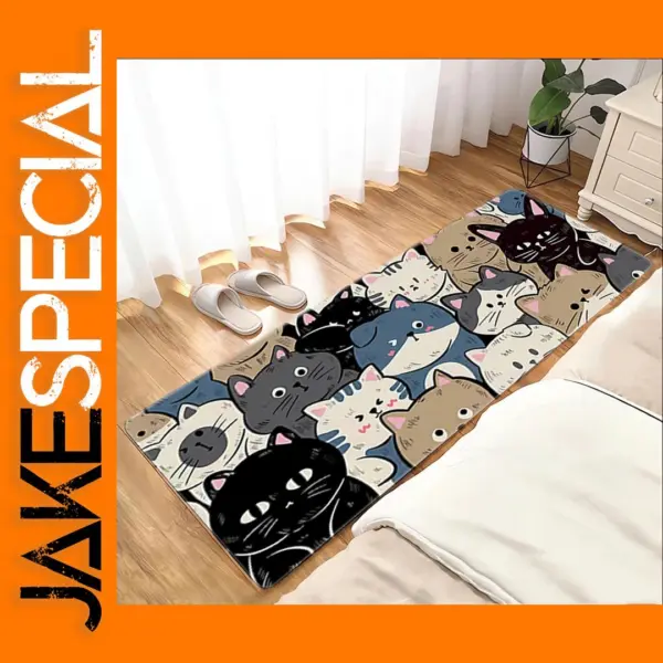 Black Cat Anti-Slip Bathroom Floor Mat
