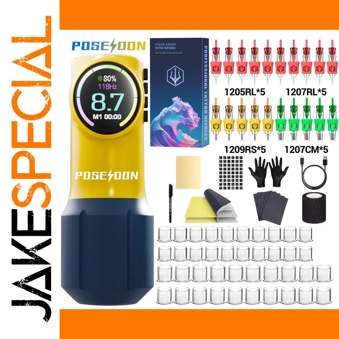 POSEIDON Wireless Tattoo Pen Kit for Permanent Makeup 1 POSEIDON Wireless Tattoo Pen Kit for Permanent Makeup