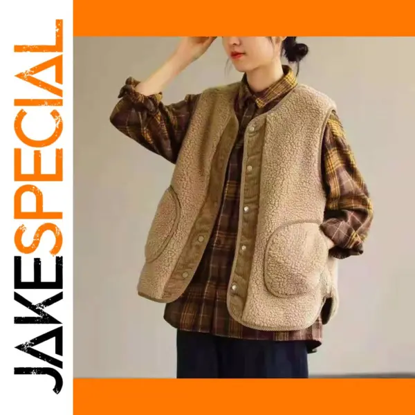Lamb Wool Vest for Women - Autumn Winter Style
