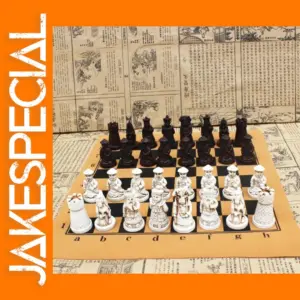Yernea Antique Resin Chess Set with Board