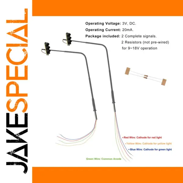 HO Scale Block Signals for Model Railways - Pack of 2