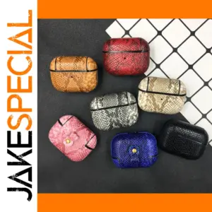 Snake Skin PU Leather AirPods Pro Case for 2022