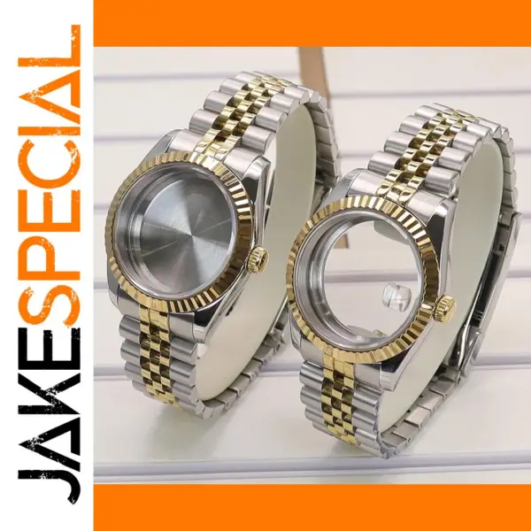 Gold Silver Fluted Watch Case for Seiko Miyota