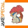 Treeshrew Enamel Pin with Cherry Blossom Design