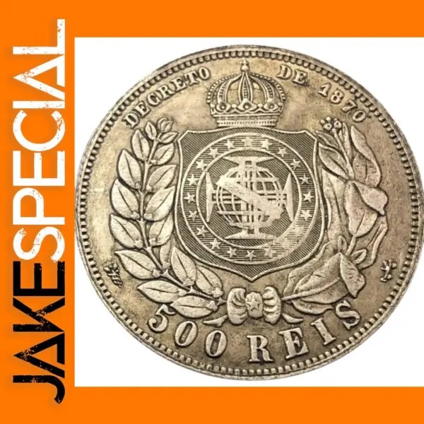 1887 Brazil 500 Reis Replica Silver Coin