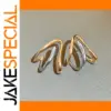 Two Tone Geometric Metal Stud Earrings
