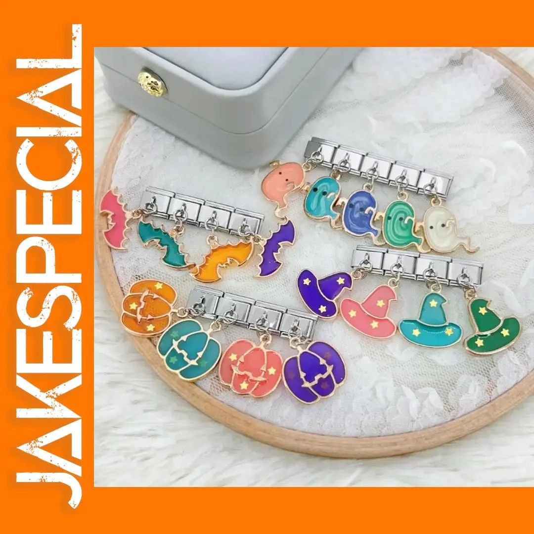 Stainless Steel Halloween Charm Bracelet for DIY 1 Stainless Steel Halloween Charm Bracelet for DIY