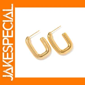 Geometric 18K Gold Plated Hoop Earrings